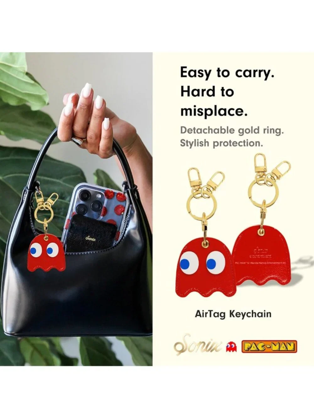Protective Keychain Case for Apple AirTag | Classic Pac-Man Blinky Charm Cover